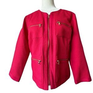 Suit Blazer Hot Pink Zip Up QVC Barbiecore Jacket